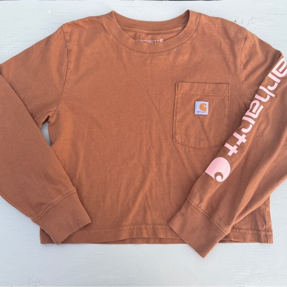 Carhartt Kids Chestnut Long Sleeve Pocket Tee Sz 6